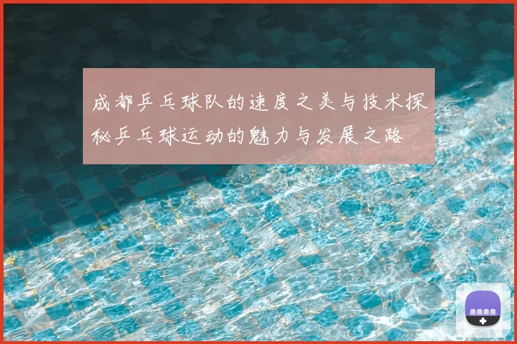 成都乒乓球队的速度之美与技术探秘乒乓球运动的魅力与发展之路